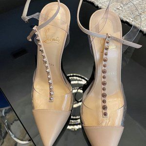 Christian Louboutin Nosy Spikes 100 Nappa Shiny SZ 39